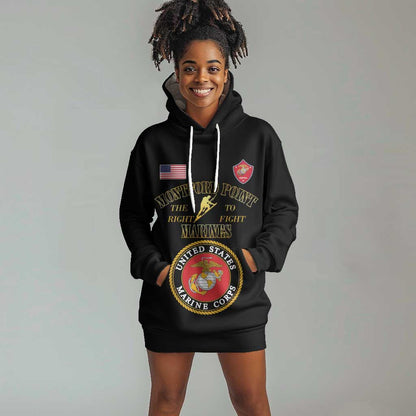 Montford Point Marines Hoodie Dress African American Heroes Black - African Pride