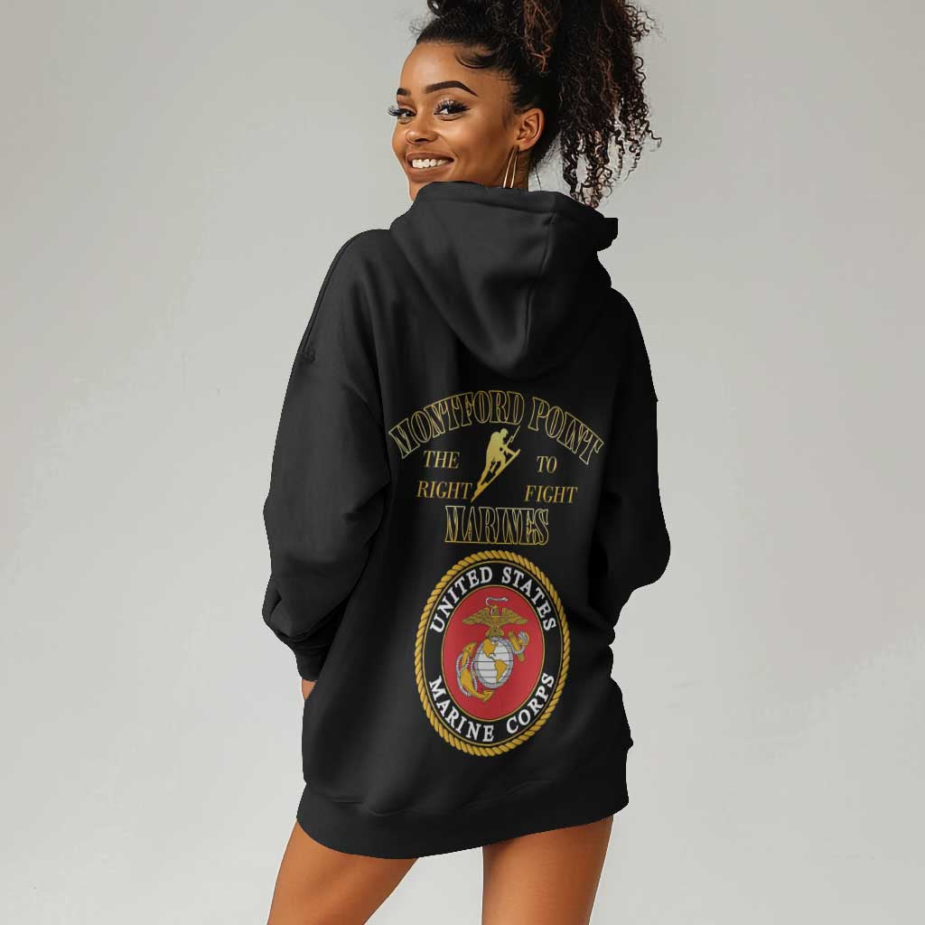 Montford Point Marines Hoodie Dress African American Heroes Black - African Pride