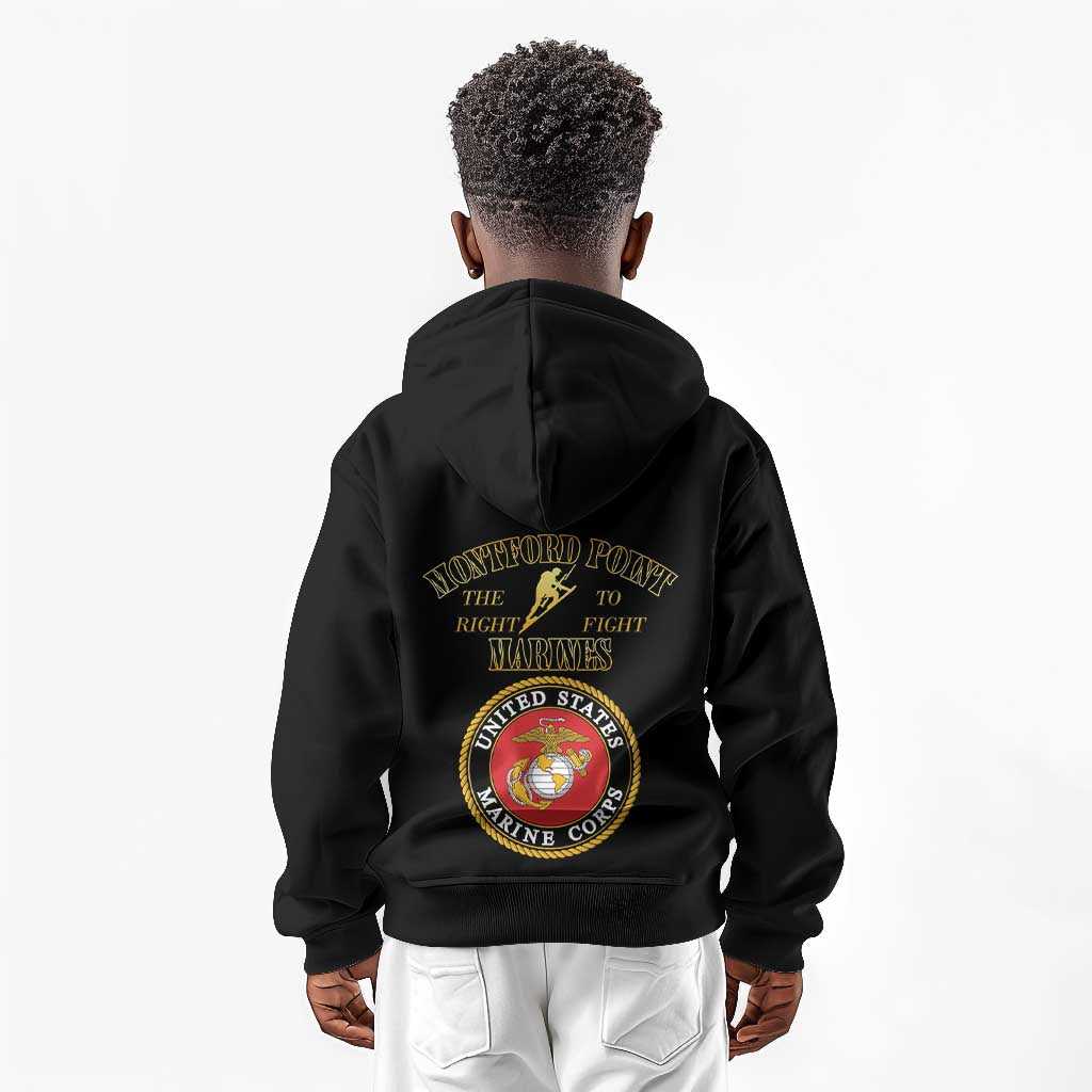 Montford Point Marines Kid Hoodie African American Heroes Black - African Pride