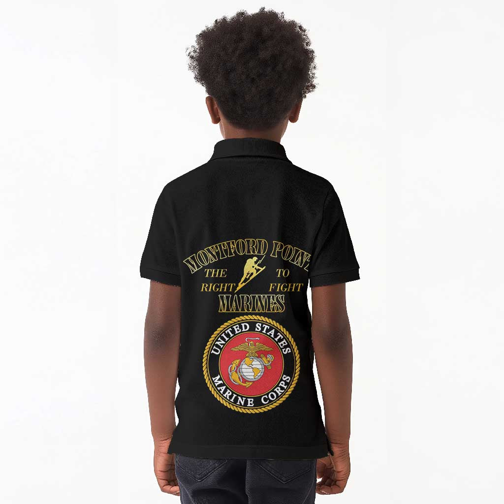Montford Point Marines Kid Polo Shirt African American Heroes Black - African Pride