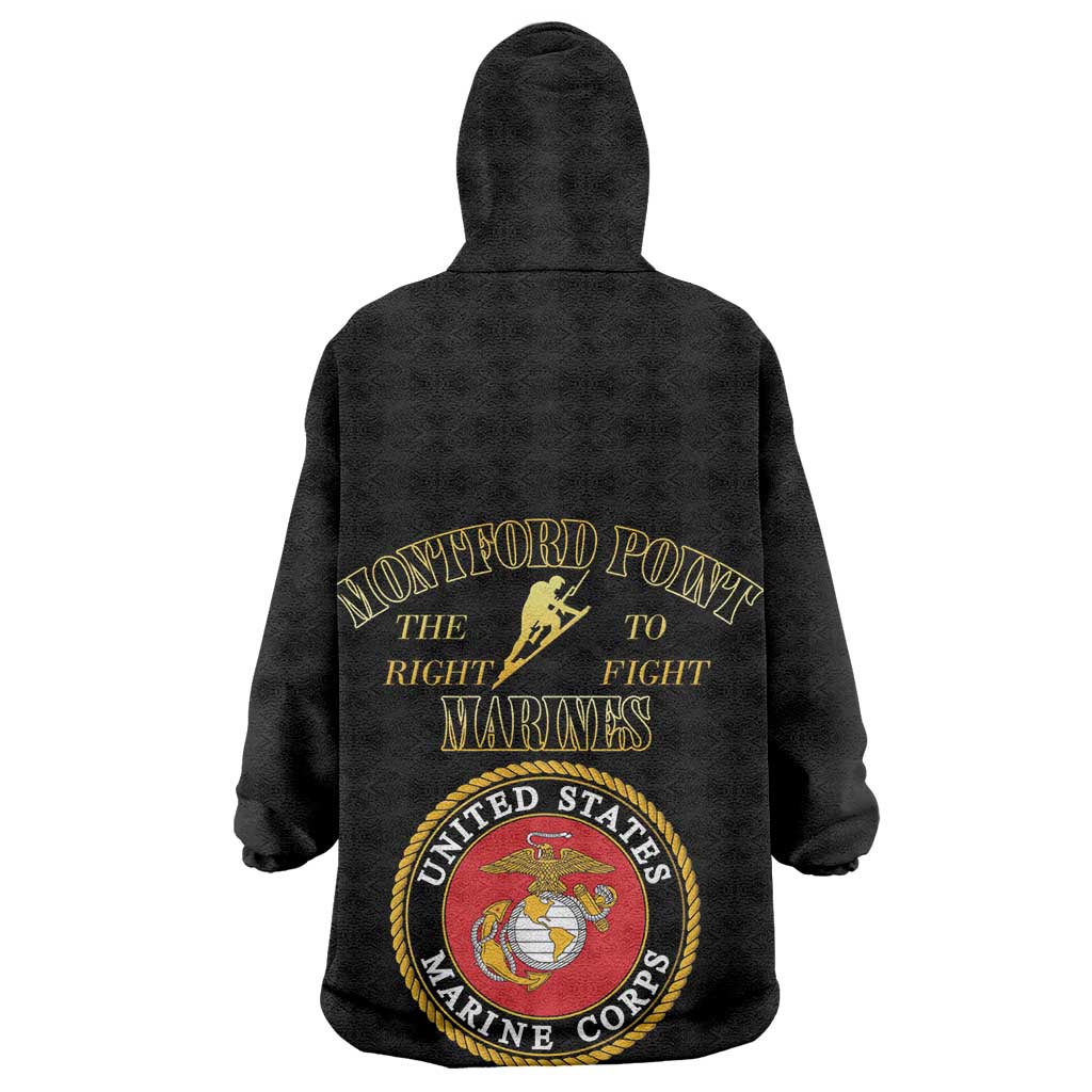 Montford Point Marines Kid Wearable Blanket Hoodie African American Heroes Black - African Pride
