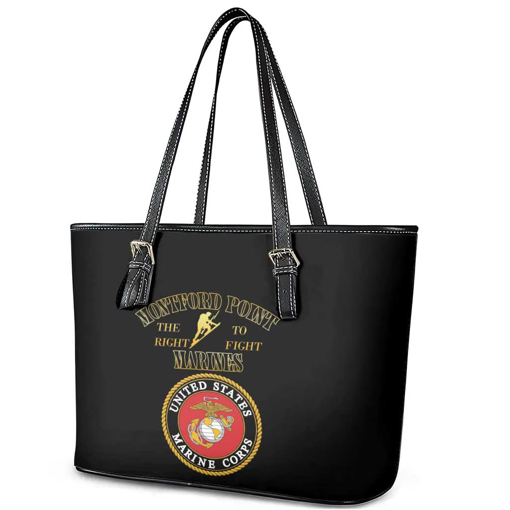 Montford Point Marines Leather Tote Bag African American Heroes Black - African Pride
