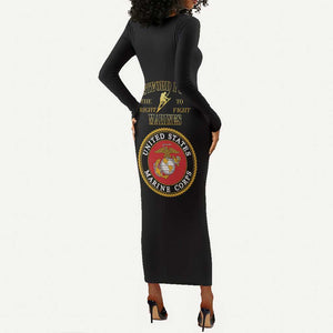 Montford Point Marines Long Sleeve Bodycon Dress African American Heroes Black - African Pride