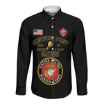 Montford Point Marines Long Sleeve Button Shirt African American Heroes Black - African Pride