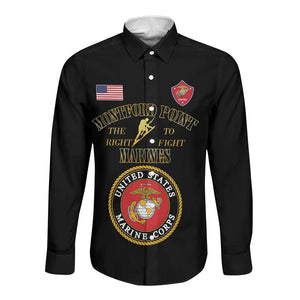 Montford Point Marines Long Sleeve Button Shirt African American Heroes Black - African Pride