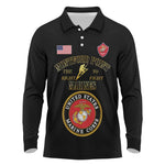 Montford Point Marines Long Sleeve Polo Shirt African American Heroes Black - African Pride