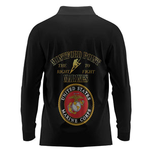 Montford Point Marines Long Sleeve Polo Shirt African American Heroes Black - African Pride