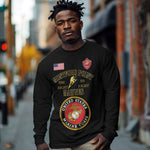 Montford Point Marines Long Sleeve Shirt African American Heroes Black - African Pride