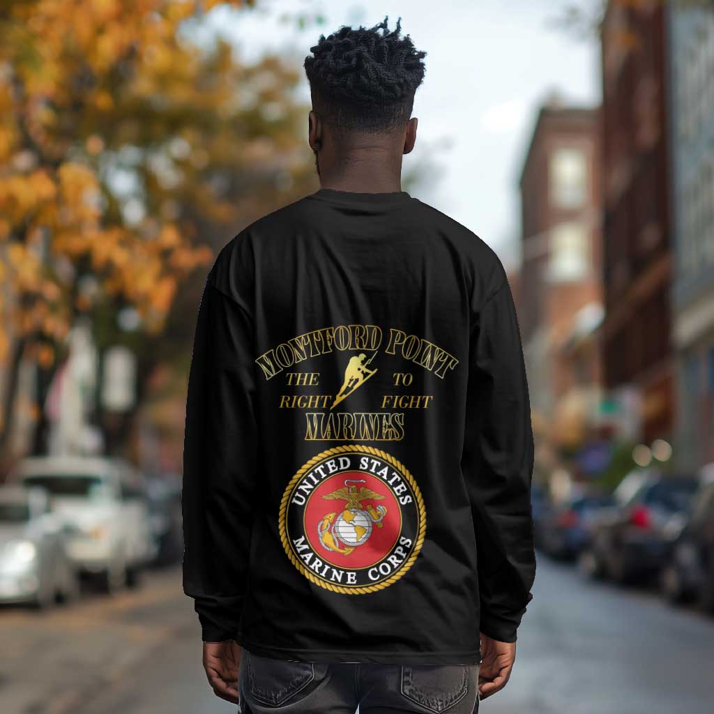 Montford Point Marines Long Sleeve Shirt African American Heroes Black - African Pride