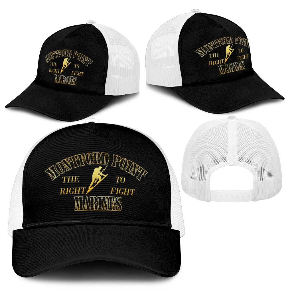 Montford Point Marines Mesh Trucker Cap African American Heroes Black - African Pride