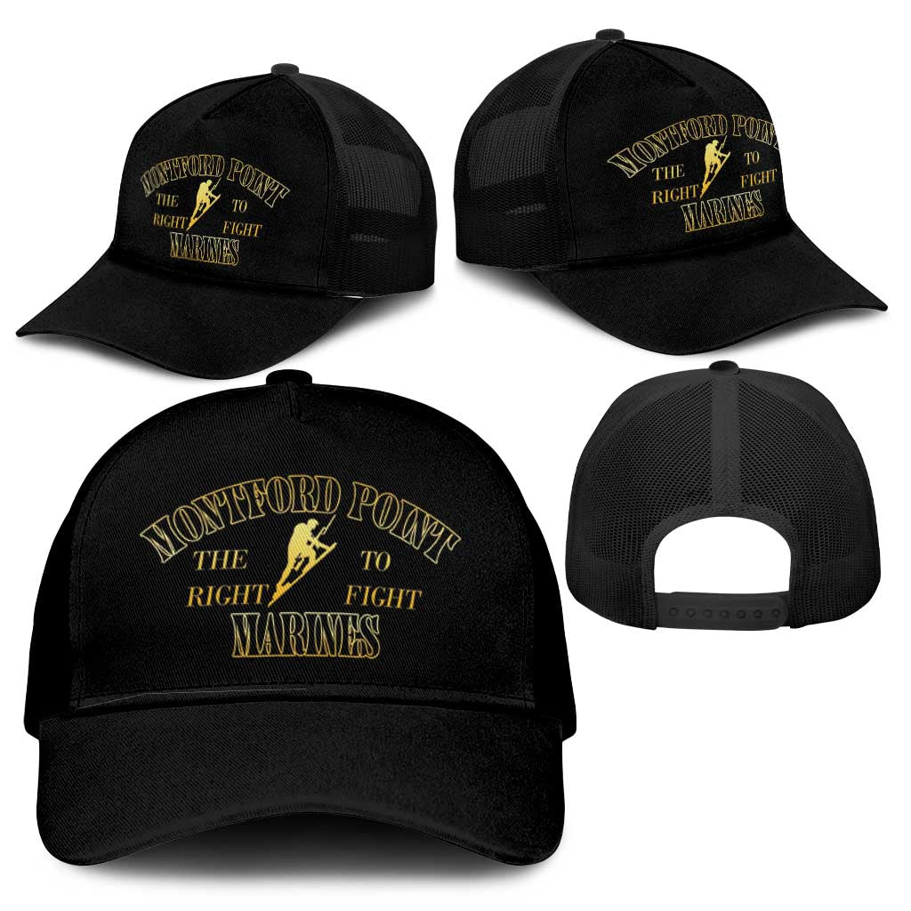 Montford Point Marines Mesh Trucker Cap African American Heroes Black - African Pride