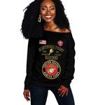Montford Point Marines Off Shoulder Sweater African American Heroes Black - African Pride