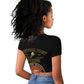 Montford Point Marines Raglan Cropped T shirt African American Heroes Black - African Pride