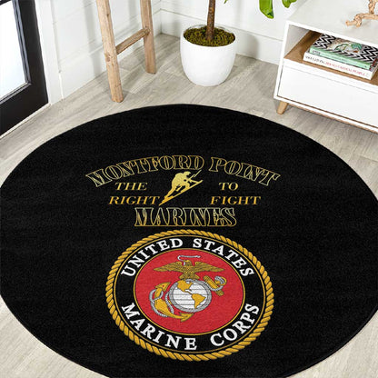 Montford Point Marines Round Carpet African American Heroes Black - African Pride