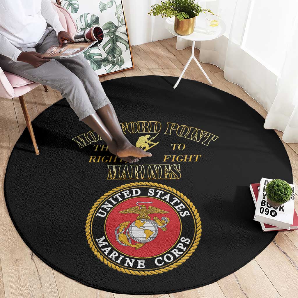 Montford Point Marines Round Carpet African American Heroes Black - African Pride