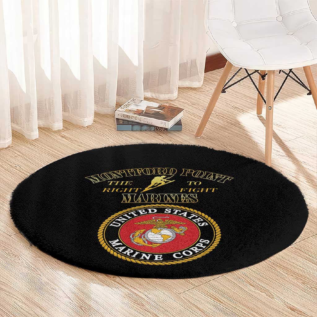 Montford Point Marines Round Carpet African American Heroes Black - African Pride