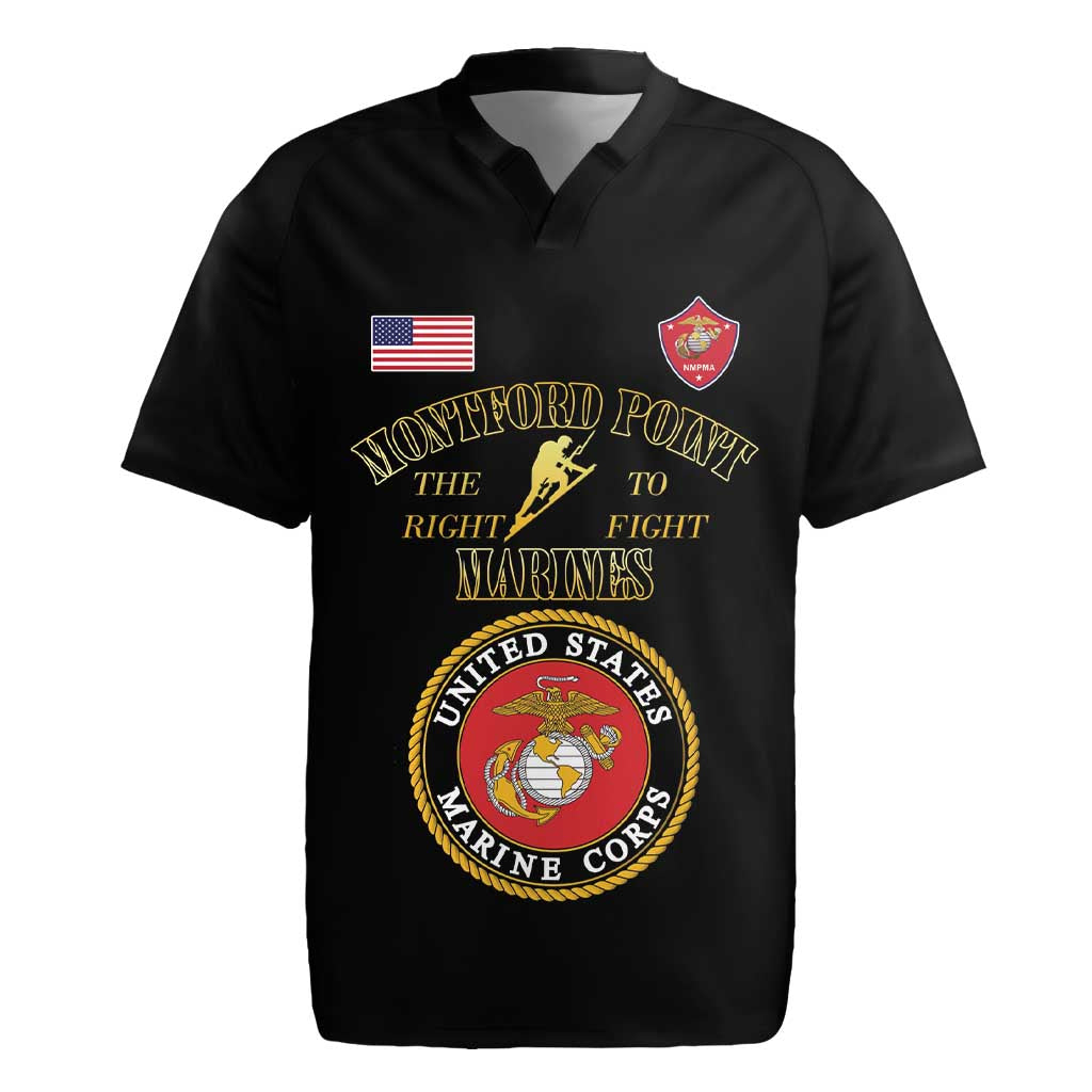 Montford Point Marines Rugby Jersey African American Heroes Black - African Pride