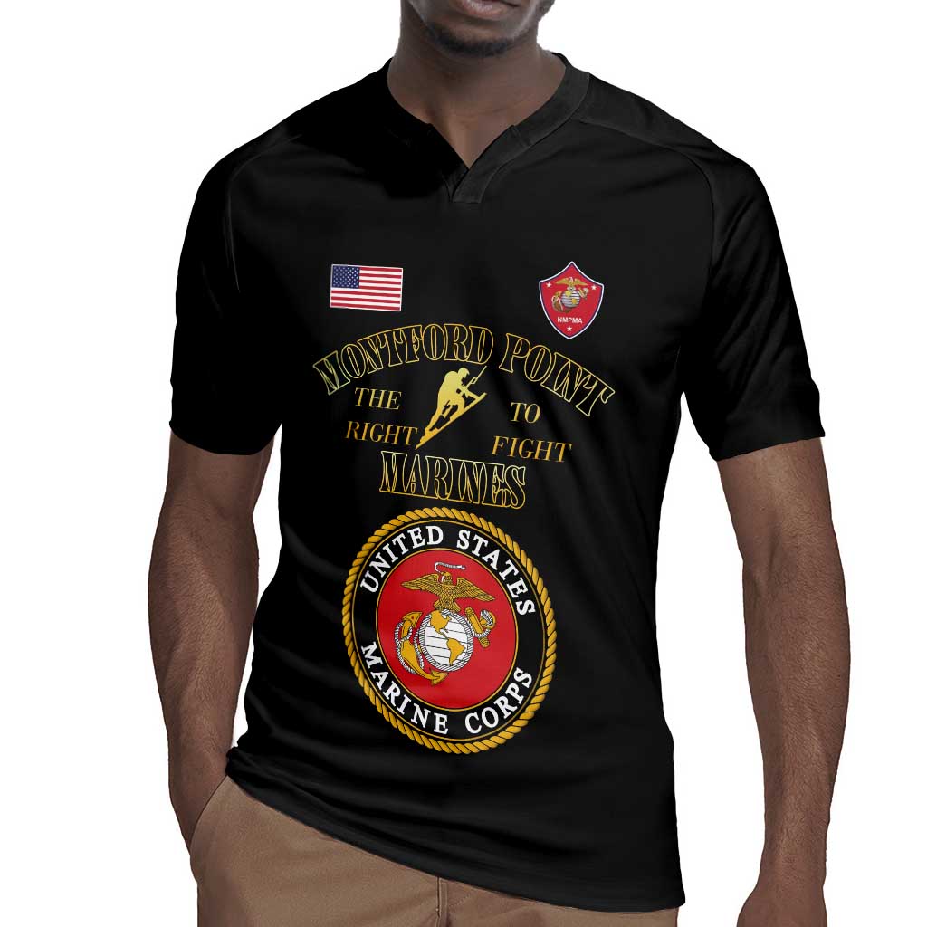 Montford Point Marines Rugby Jersey African American Heroes Black - African Pride