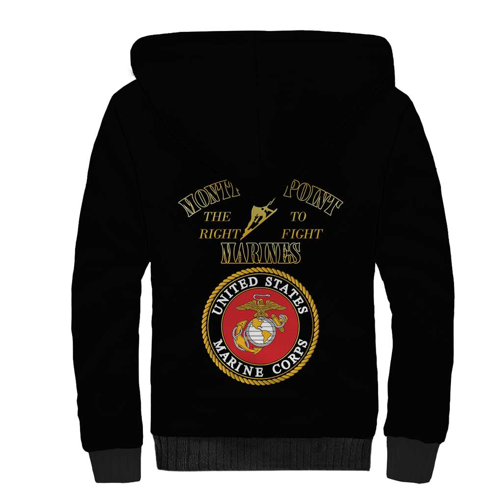 Montford Point Marines Sherpa Hoodie African American Heroes Black - African Pride