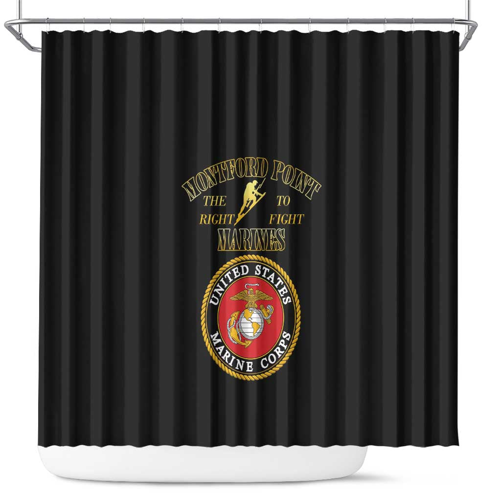 Montford Point Marines Shower Curtain African American Heroes Black - African Pride