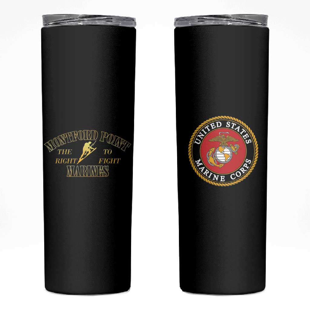 Montford Point Marines Skinny Tumbler African American Heroes Black - African Pride