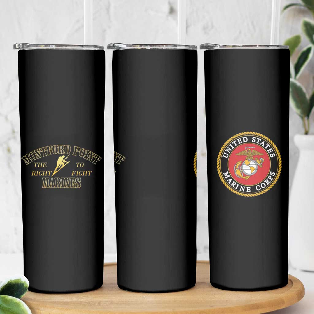 Montford Point Marines Skinny Tumbler African American Heroes Black - African Pride