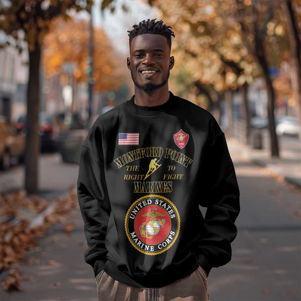 Montford Point Marines Sweatshirt African American Heroes Black - African Pride