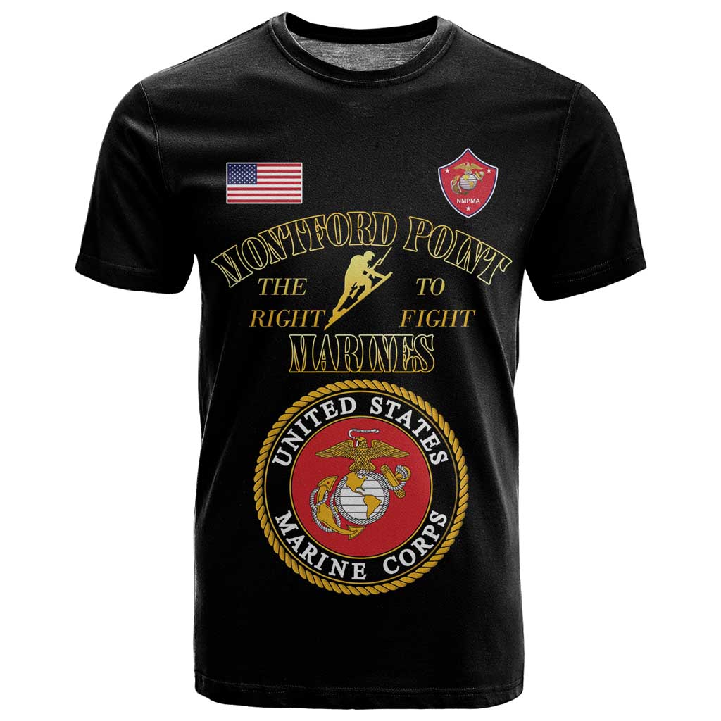 Montford Point Marines T shirt African American Heroes Black - African Pride