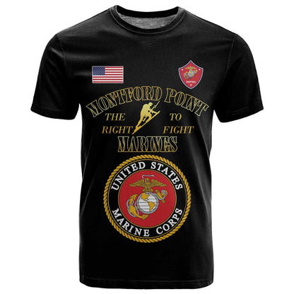 Montford Point Marines T shirt African American Heroes Black - African Pride