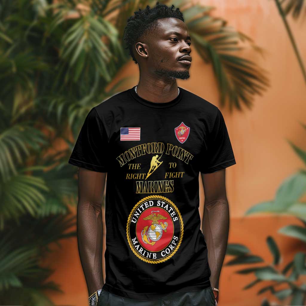 Montford Point Marines T shirt African American Heroes Black - African Pride