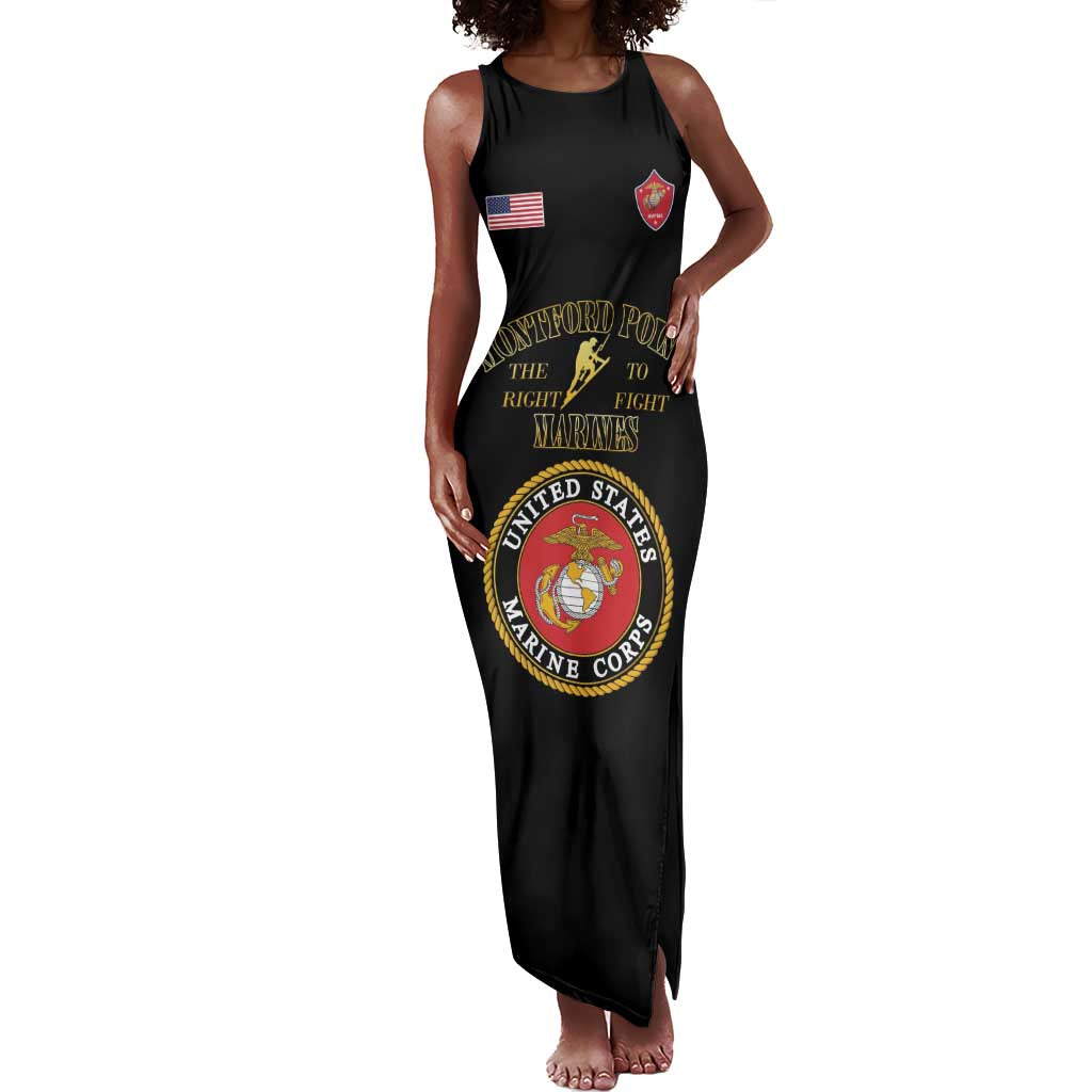 Montford Point Marines Tank Maxi Dress African American Heroes Black - African Pride