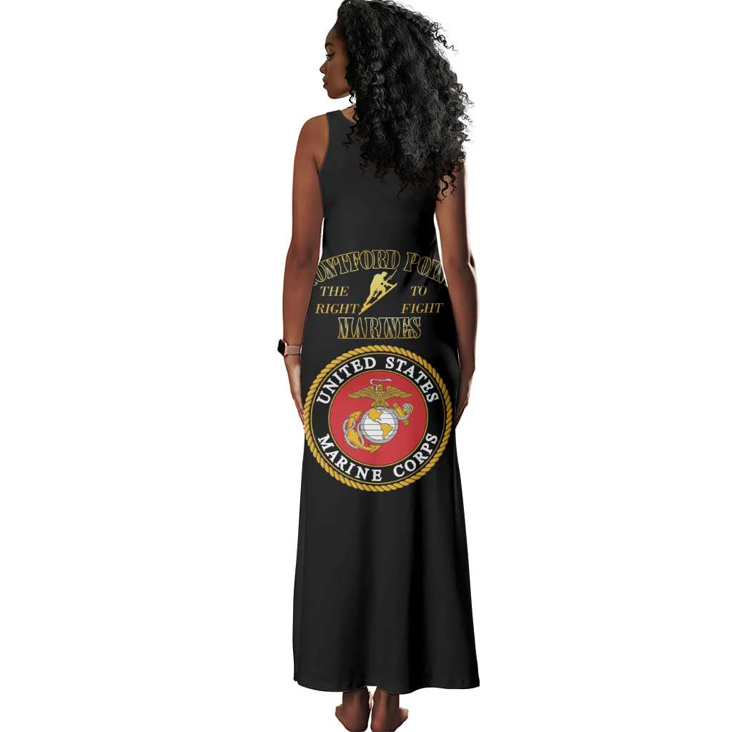 Montford Point Marines Tank Maxi Dress African American Heroes Black - African Pride