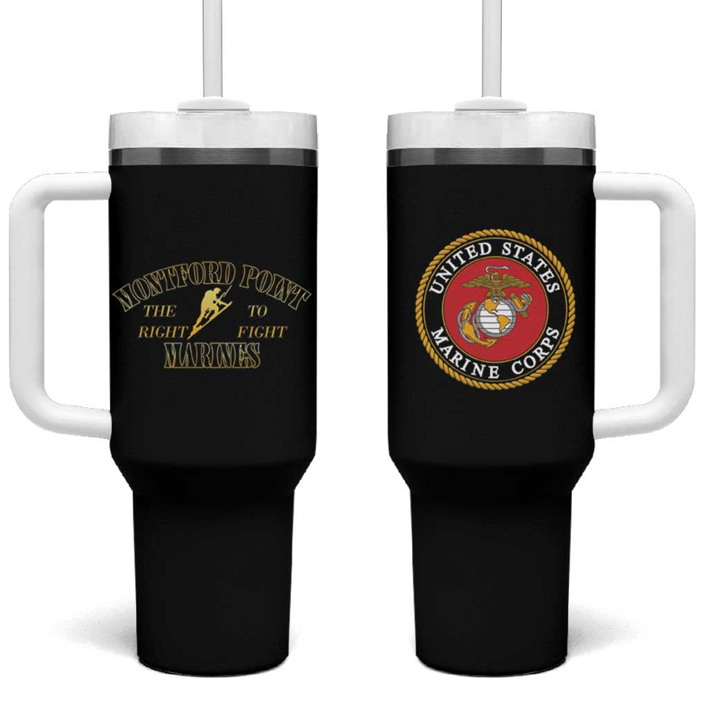 Montford Point Marines Tumbler With Handle African American Heroes Black - African Pride