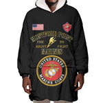 Montford Point Marines Wearable Blanket Hoodie African American Heroes Black - African Pride