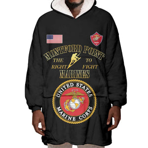 Montford Point Marines Wearable Blanket Hoodie African American Heroes Black - African Pride