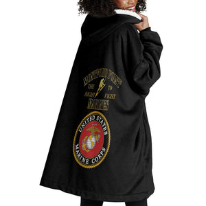 Montford Point Marines Wearable Blanket Hoodie African American Heroes Black - African Pride