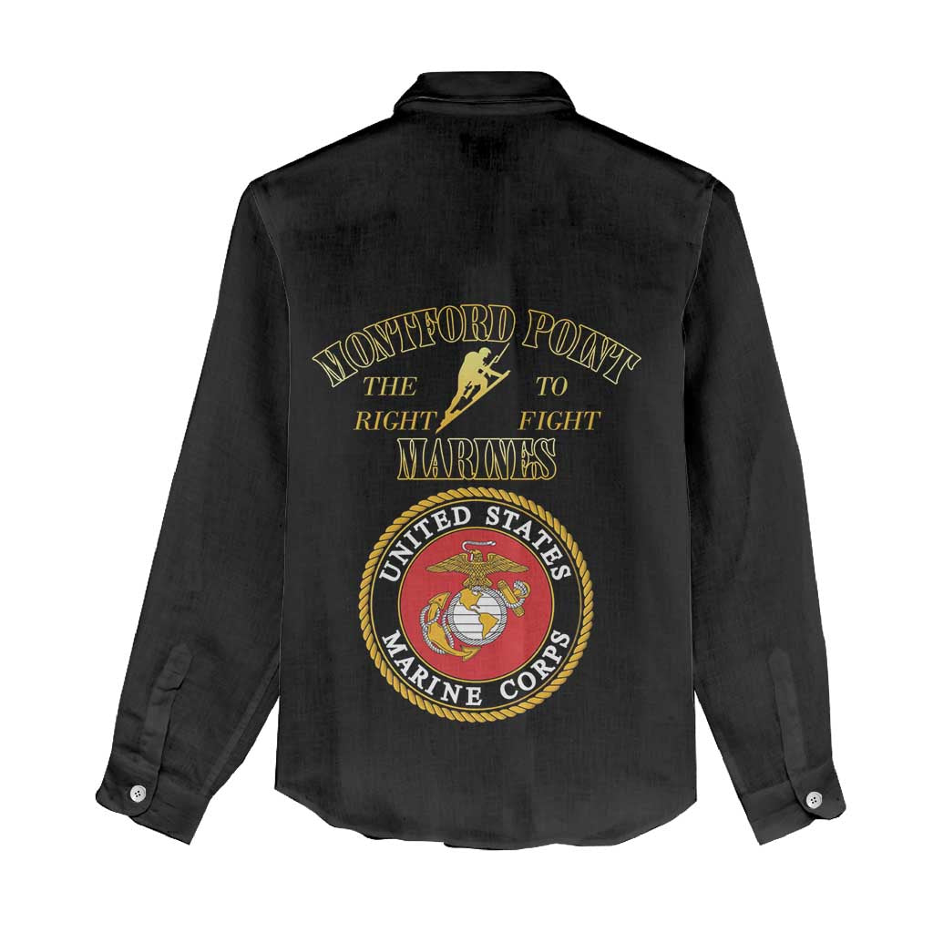 Montford Point Marines Women Casual Shirt African American Heroes Black - African Pride