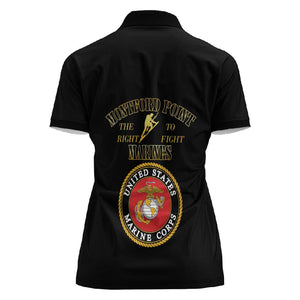 Montford Point Marines Women Polo Shirt African American Heroes Black - African Pride