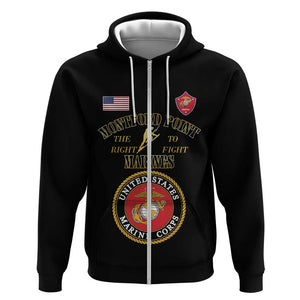 Montford Point Marines Zip Hoodie African American Heroes Black - African Pride