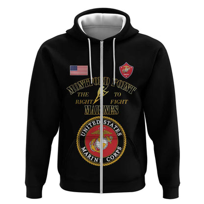 Montford Point Marines Zip Hoodie African American Heroes Black - African Pride