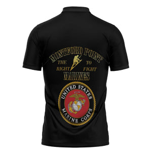 African American Marine Corps Legacy Zipper Polo Shirt Montford Point Heritage Black