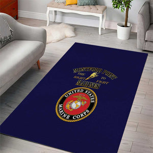 Montford Point Marines Area Rug African American Heroes Navy Blue - African Pride