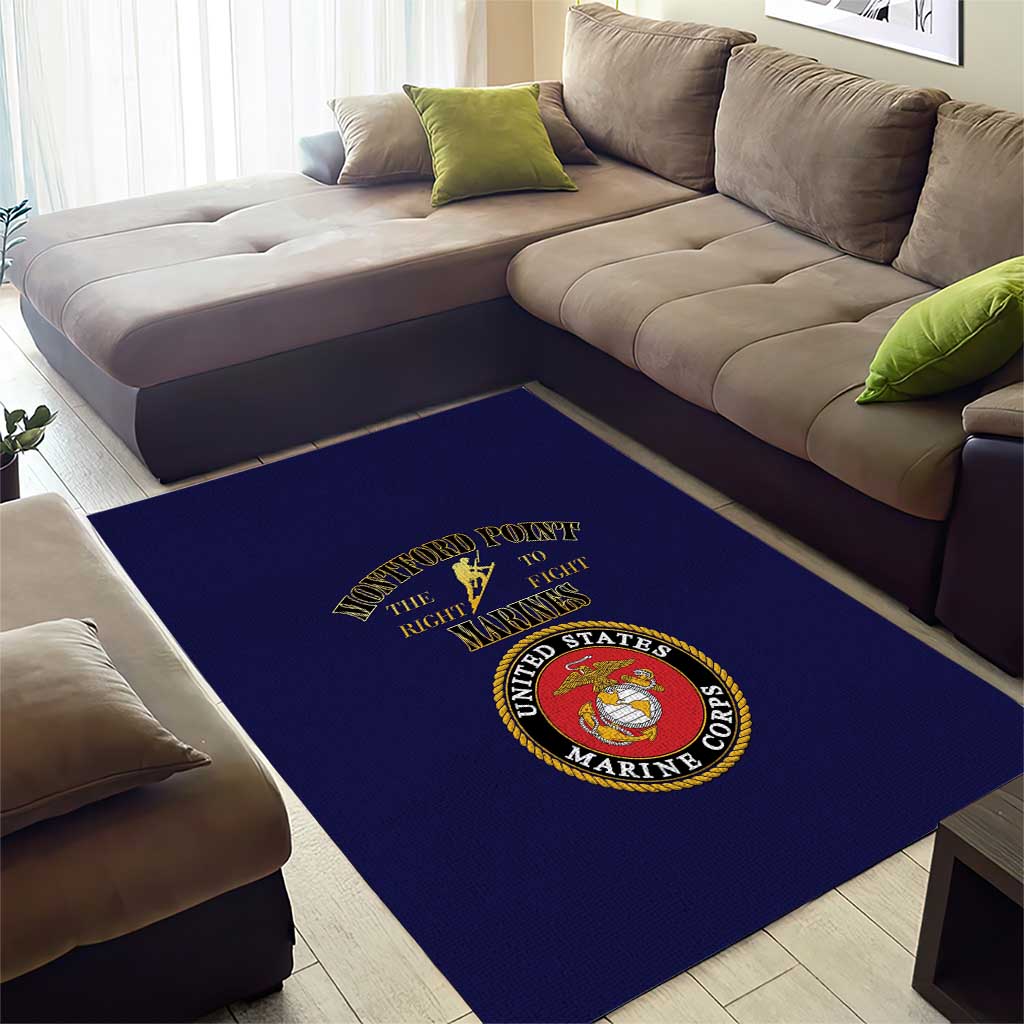 Montford Point Marines Area Rug African American Heroes Navy Blue - African Pride