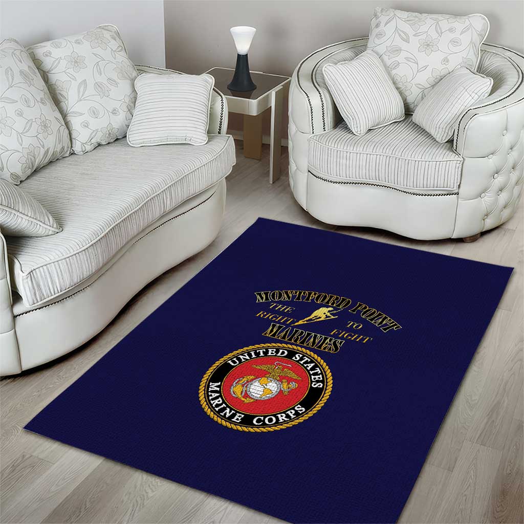 Montford Point Marines Area Rug African American Heroes Navy Blue - African Pride
