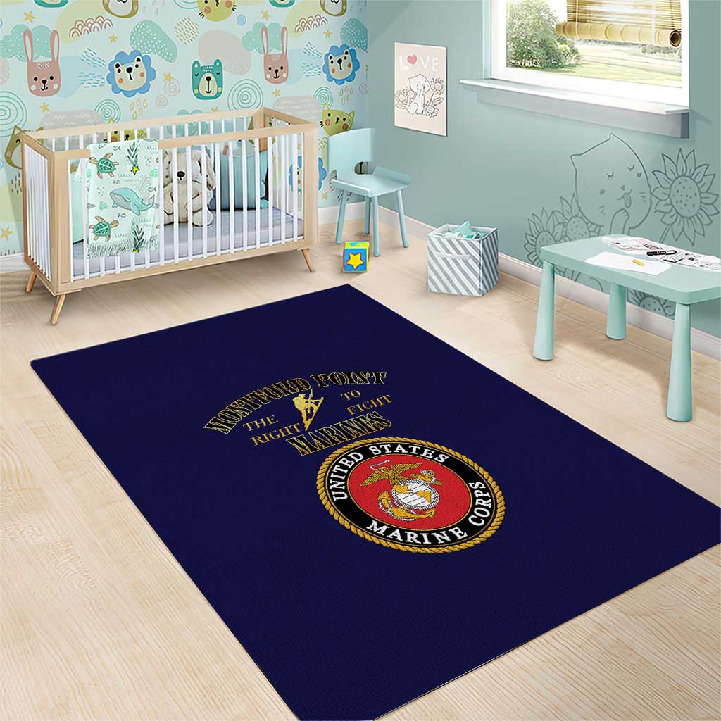 Montford Point Marines Area Rug African American Heroes Navy Blue - African Pride