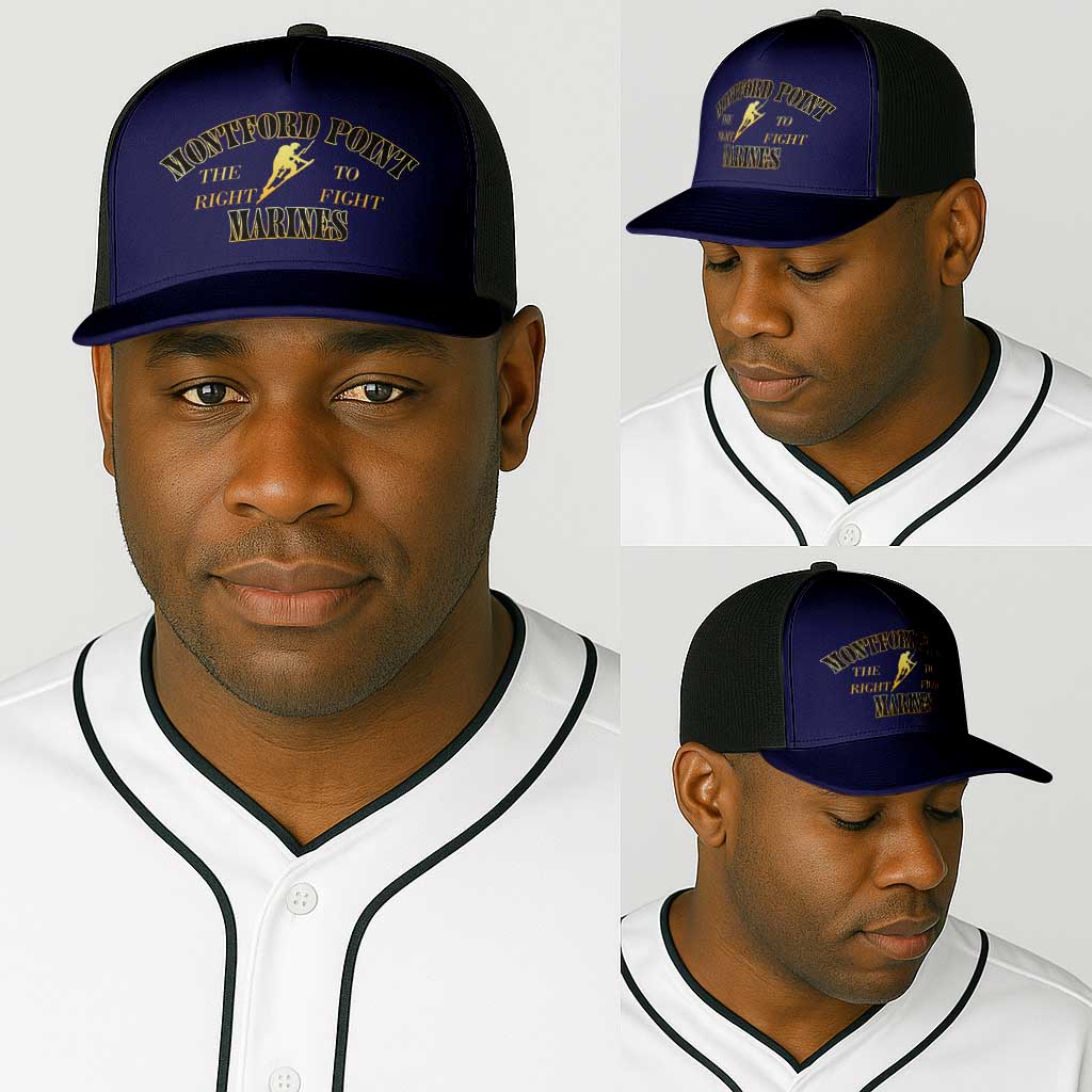 Montford Point Marines Baseball Net Cap African American Heroes Navy Blue - African Pride