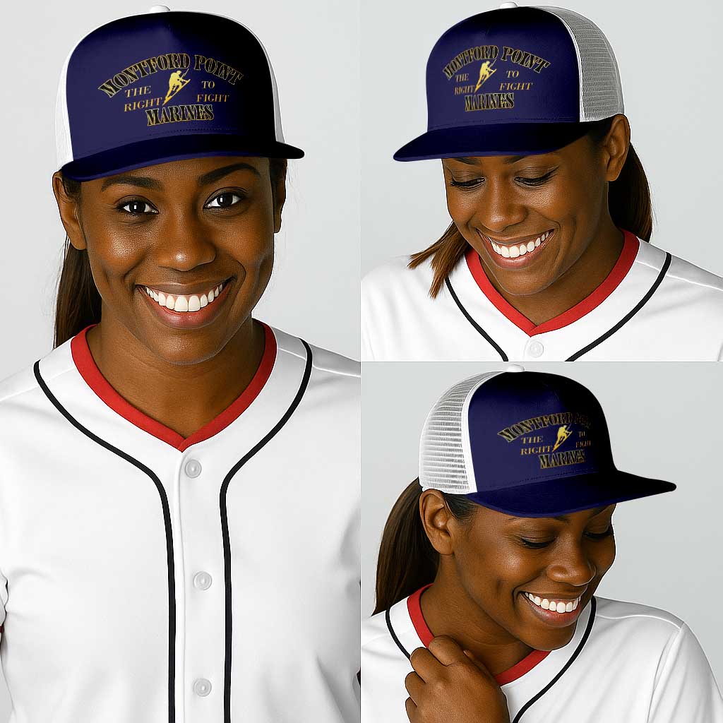 Montford Point Marines Baseball Net Cap African American Heroes Navy Blue - African Pride