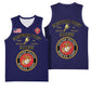 Montford Point Marines Basketball Jersey African American Heroes Navy Blue - African Pride