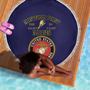 Montford Point Marines Beach Blanket African American Heroes Navy Blue - African Pride