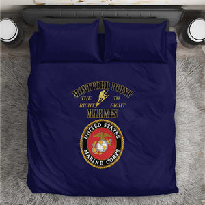 Montford Point Marines Bedding Set African American Heroes Navy Blue - African Pride
